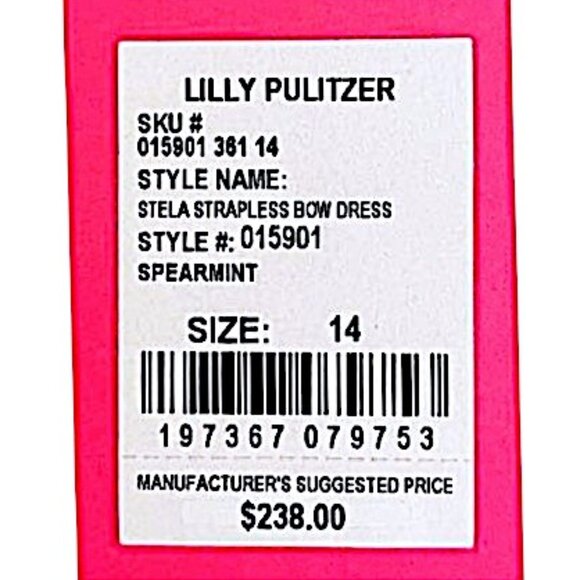 Lilly Pulitzer Stela Strapless Dress in Spearmint NWT - Size 14 - Picture 8 of 9